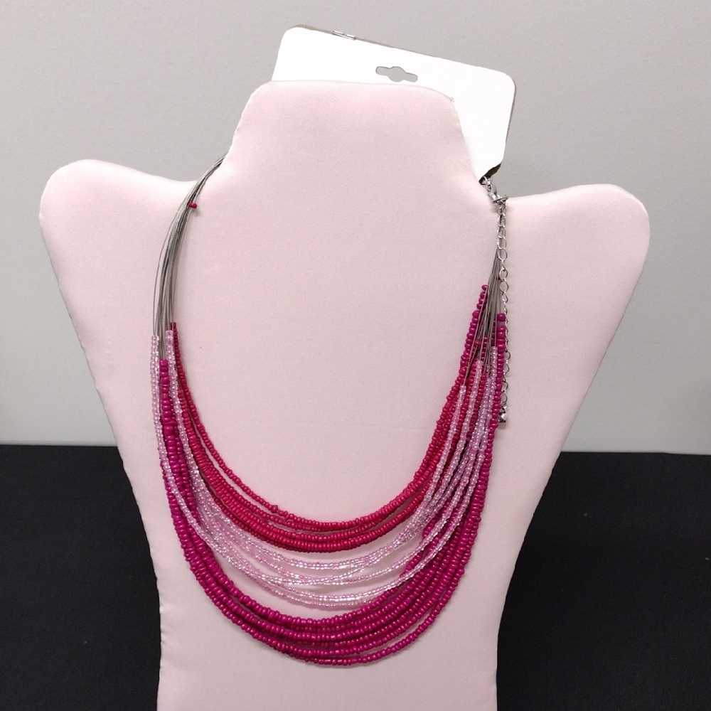 Elegant Pink Beaded Necklace